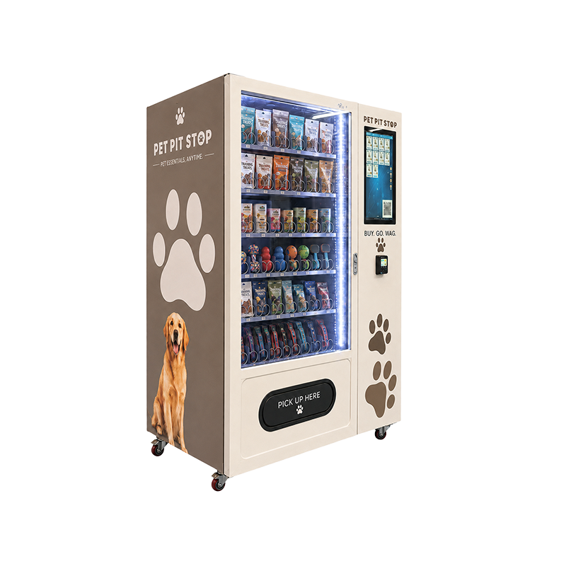 Pet Vending Machine with Side Lockers for Pet Food Toys and Supplies