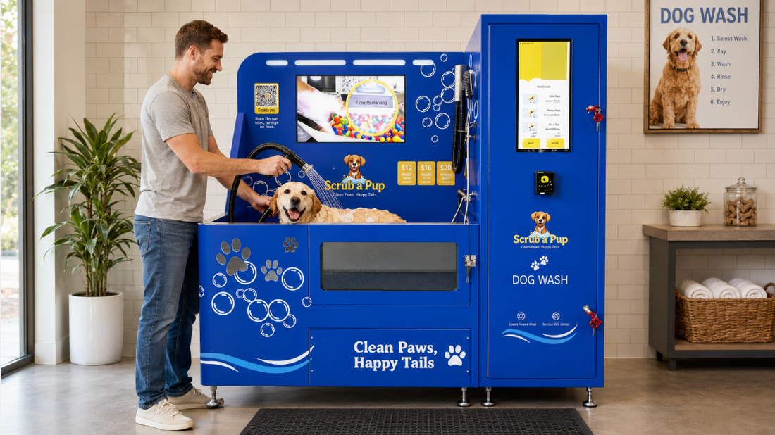 The process of self service dog wash station is very simple.