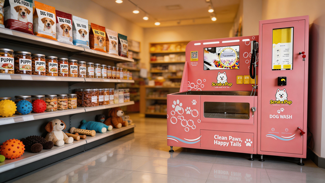 dog wash machine in petstore