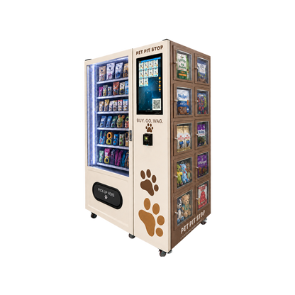Pet Vending Machine with Side Lockers for Pet Food Toys and Supplies