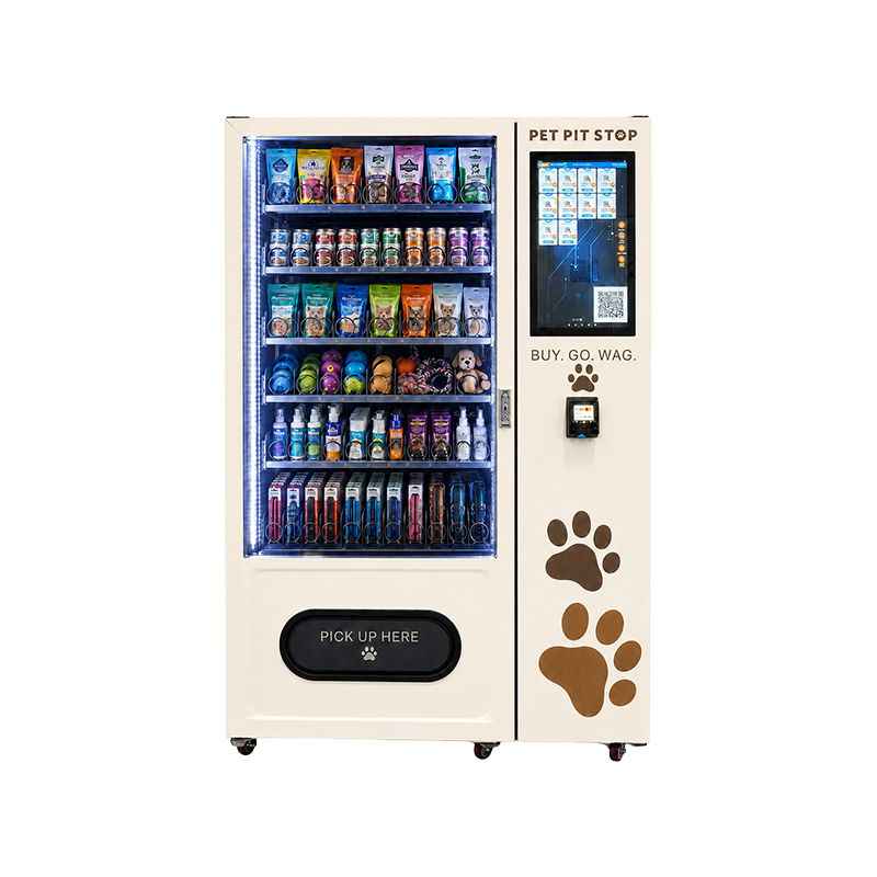 Pet Vending Machine with Side Lockers for Pet Food Toys and Supplies