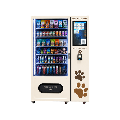 Pet Vending Machine with Side Lockers for Pet Food Toys and Supplies