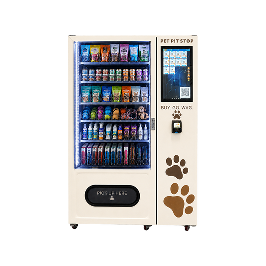 Pet Vending Machine with Side Lockers for Pet Food Toys and Supplies