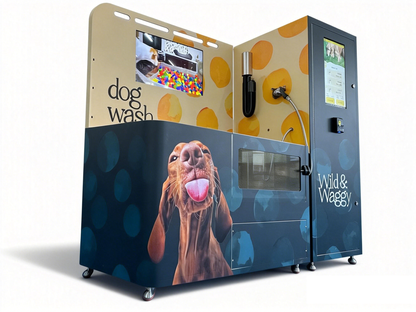 Stazione di lavaggio commerciale per cani WEIMI con lettore di schede e grande touch screen