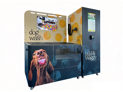 Stazione di lavaggio commerciale per cani WEIMI con lettore di schede e grande touch screen